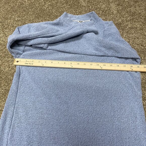 PINK Victoria’s Secret Fleece Sweatshirt XS  Blue Mock Neck Silver Dog Comfy - Picture 10 of 12